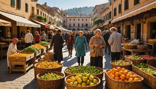Marchés et traditions de la vie locale animée